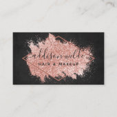 バラ金ゴールドグリッターブラシストロークブラックジオメトリック 名刺 (正面)