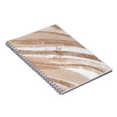 バラ金ゴールドグリッターブラシデザイン ノートブック (右側)