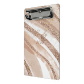 バラ金ゴールドグリッターブラシデザイン ミニクリップボード (アングル2)