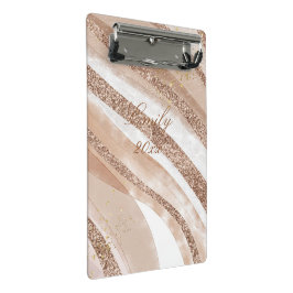 バラ金ゴールドグリッターブラシデザイン ミニクリップボード