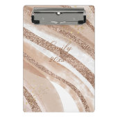 バラ金ゴールドグリッターブラシデザイン ミニクリップボード (正面)