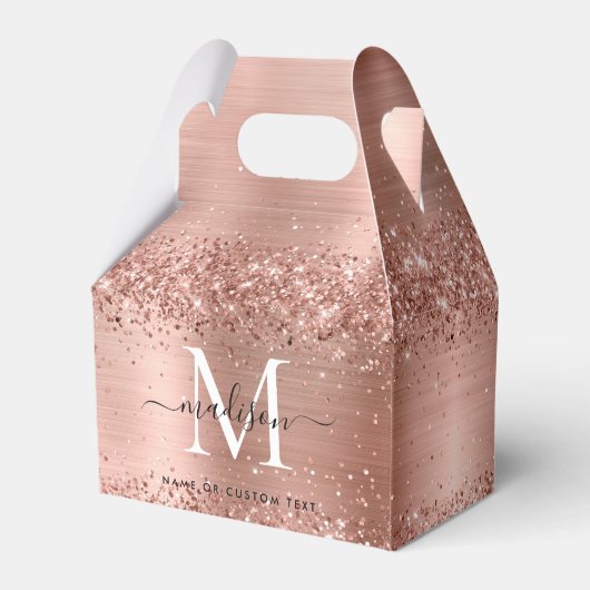 バラ金ゴールドグリッターブラシ仕上げ金属モノグラムスクリプト フェイバーボックス (裏面サイド)