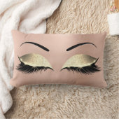 バラ金ゴールドグリッターブラックグラムメイクアップラッシュ ランバークッション (ブランケット)