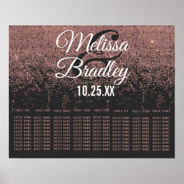 バラ金ゴールドグリッターブラックシーティングチャート ポスター