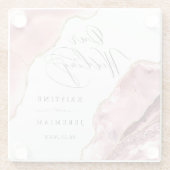 バラ金ゴールドグリッターブラックスクリプトラグジュアリー結婚ズ ガラスコースター (裏面)