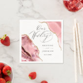 バラ金ゴールドグリッターブラックスクリプトラグジュアリー結婚ズ スタンダードカクテルナプキン (インサイチュ)