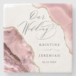 バラ金ゴールドグリッターブラックスクリプトラグジュアリー結婚ズ ストーンコースター