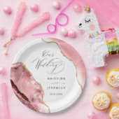 バラ金ゴールドグリッターブラックスクリプトラグジュアリー結婚ズ ペーパープレート (パーティー)