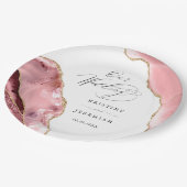 バラ金ゴールドグリッターブラックスクリプトラグジュアリー結婚ズ ペーパープレート (アングル)