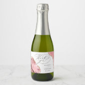 バラ金ゴールドグリッターブラックスクリプ結婚トの感謝 スパークリングワインラベル (正面)