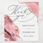 バラ金ゴールドグリッターブラックスクリプ結婚トの感謝 ワインラベル (シングルラベル)