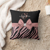 バラ金ゴールドグリッターブラックゼブラストライプボーモノグラム クッション (ブランケット)