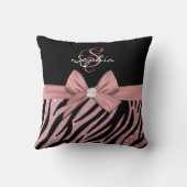 バラ金ゴールドグリッターブラックゼブラストライプボーモノグラム クッション (裏面)