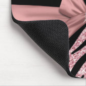 バラ金ゴールドグリッターブラックゼブラストライプボーモノグラム マウスパッド (コーナー)