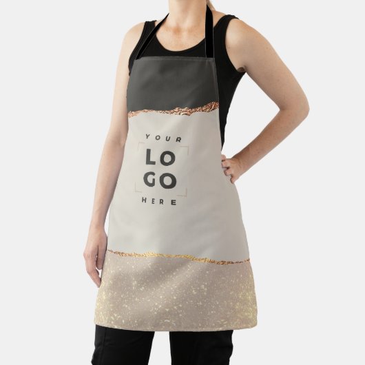 バラ金ゴールドグリッターブラックピモダンクエレガントユニーク エプロン (インサイチュ)