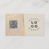 バラ金ゴールドグリッターブラックピモダンッ感謝していククyou QR 名刺 (正面)