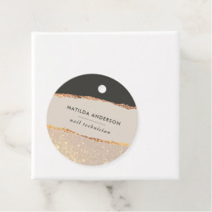 バラ金ゴールドグリッターブラックピンクモダン予算 フェイバータグ