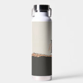 バラ金ゴールドグリッターブラックピンクモノグラモダンム ウォーターボトル (正面)