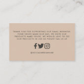 バラ金ゴールドグリッターブラックピンクユー感謝していピモダンク 名刺 (裏面)