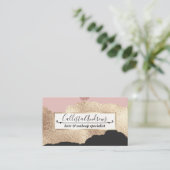 バラ金ゴールドグリッターブラックピンク抽象芸術アーガーリート 名刺 (スタンド正面)