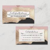 バラ金ゴールドグリッターブラックピンク抽象芸術アーガーリート 名刺 (正面/裏面)