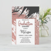 バラ金ゴールドグリッターブラックブラシストローク卒業 招待状 (スタンド正面)