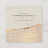 バラ金ゴールドグリッターブラックモダンスクウェア スクエア名刺 (裏面)