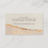 バラ金ゴールドグリッターブラックモダンスクウェア 名刺 (裏面)