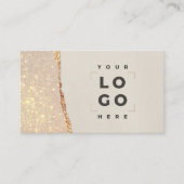 バラ金ゴールドグリッターブラックモダンスクウェア 名刺 (正面)