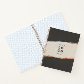 バラ金ゴールドグリッターブラックモダンバジェットエレガントロゴ ノートブック (内部)