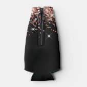 バラ金ゴールドグリッターブラック40th誕生日 ボトルクーラー (裏面)