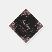 バラ金ゴールドグリッターブラック60th誕生日モノグラム スタンダードカクテルナプキン (角)