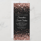 バラ金ゴールドグリッターブラックSweet sixteen 招待状 (正面)