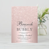 バラ金ゴールドグリッターブランチ気泡ブライダルシャワー 招待状 (スタンド正面)