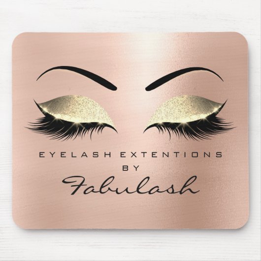 バラ金ゴールドグリッターブランディング美しいグラムラッシュ マウスパッド (正面)