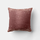 バラ金ゴールドグリッターブリックレッドブラッシュドメタル名 クッション (裏面)