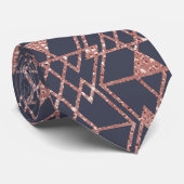 バラ金ゴールドグリッターブルートライアングルトライバルジオメトリック ネクタイ (ロール)