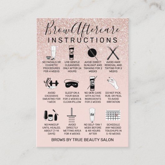 バラ金ゴールドグリッターブローズアフターケアアイコン 名刺 (正面)