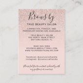 バラ金ゴールドグリッターブローズアフターケアアイコン 名刺 (裏面)