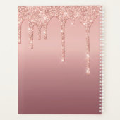 バラ金ゴールドグリッタープランナーカスタム付文字 プランナー手帳 (裏面)