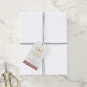 バラ金ゴールドグリッタープリンセスクラウンビープ ギフトタグ (より糸付き)