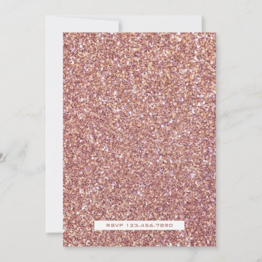 バラ金ゴールドグリッタープリンセス第1の誕生日招待状 招待状 (裏面)