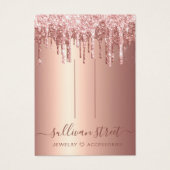 バラ金ゴールドグリッターヘアクリップジュエリー表示カード (正面)