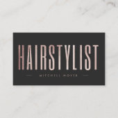 バラ金ゴールドグリッターヘアサロンヘアスタイリスト 名刺 (正面)