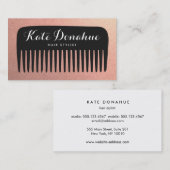 バラ金ゴールドグリッターヘアスタイリストコームサロン 名刺 (正面/裏面)