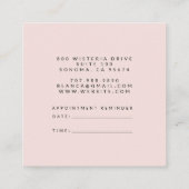 バラ金ゴールドグリッターヘアメイクアップアーティストアポイントメント& スクエア名刺 (裏面)