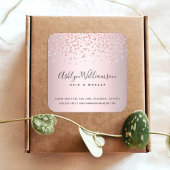 バラ金ゴールドグリッターヘアーメイクアップアーティストモダン スクエアシール