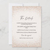 バラ金ゴールドグリッターヘンパーティの招待状旅程 招待状 (裏面)