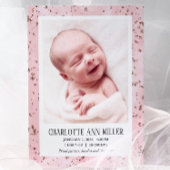 バラ金ゴールドグリッターベビー誕生発表カード 案内状