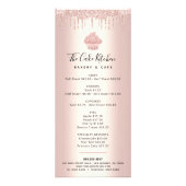 バラ金ゴールドグリッターベーカリーカップケーキパティシシェフメニュー ラックカード (正面)